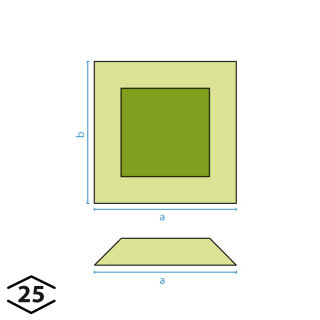 Holzüberform Quadrat 10,0 x 10,0 cm