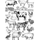 Transferbild Farm Animal schwarz 22,9 x 16,5 cm