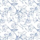 Transferbild Flower Magnolia blau