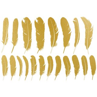 Aufglasurbild Gold - Feather 01