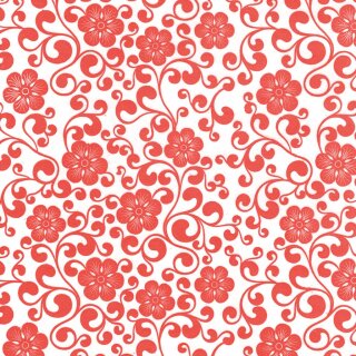 Transferbild Pattern, Vine Flower rot - ca. 22,9 x 16,5 cm