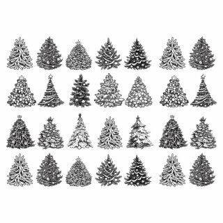 Transferbild Holiday Trees, Christmas